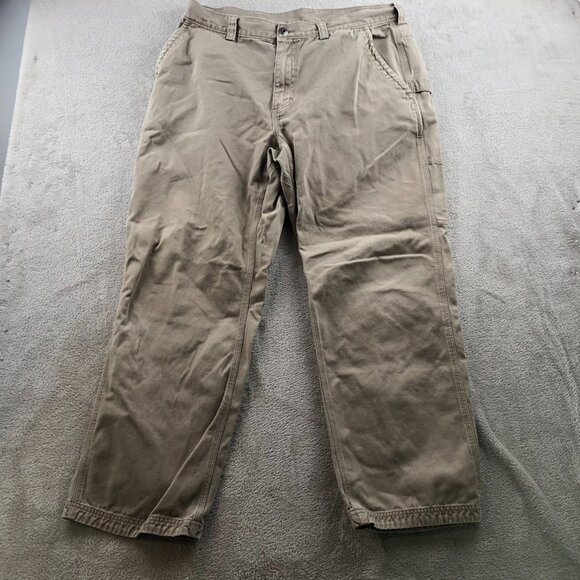 Duluth Trading Co Mens Cargo Work Pants Size 36x30 Canvas Straight Utility Khaki - Picture 10 of 11